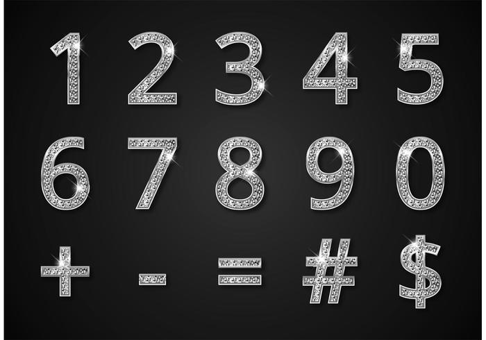 700x490 Free Diamond Digits And Symbols Vector