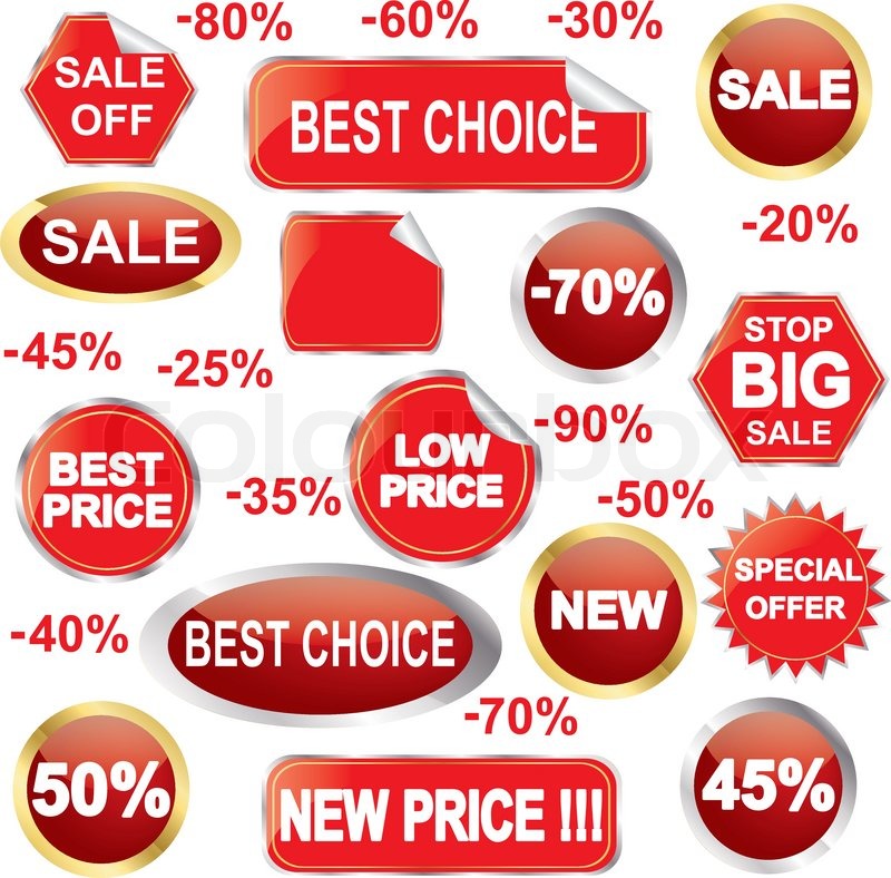 800x788 Sale Stickers And Labels Set, Golden Stock Vector Colourbox