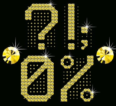 450x408 Vector Set Of Golden Diamond Letters And Numbers Royalty Free