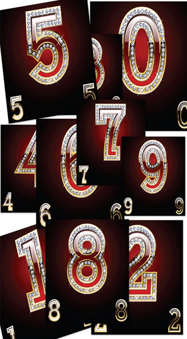 380x688 Diamond Numbers Free Vector Graphics