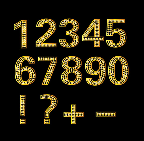 600x588 Diamond Letters And Numbers Gold