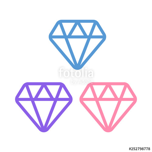 500x500 Diamond Icon Vector Diamond Outline Vector Sign Stock Image