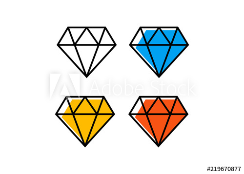 500x357 Diamond Line Icon Diamond Outline Vector Sign