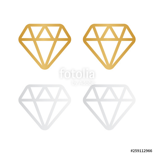 500x500 Diamond Line Icon Diamond Outline Vector Sign Brilliant Vector