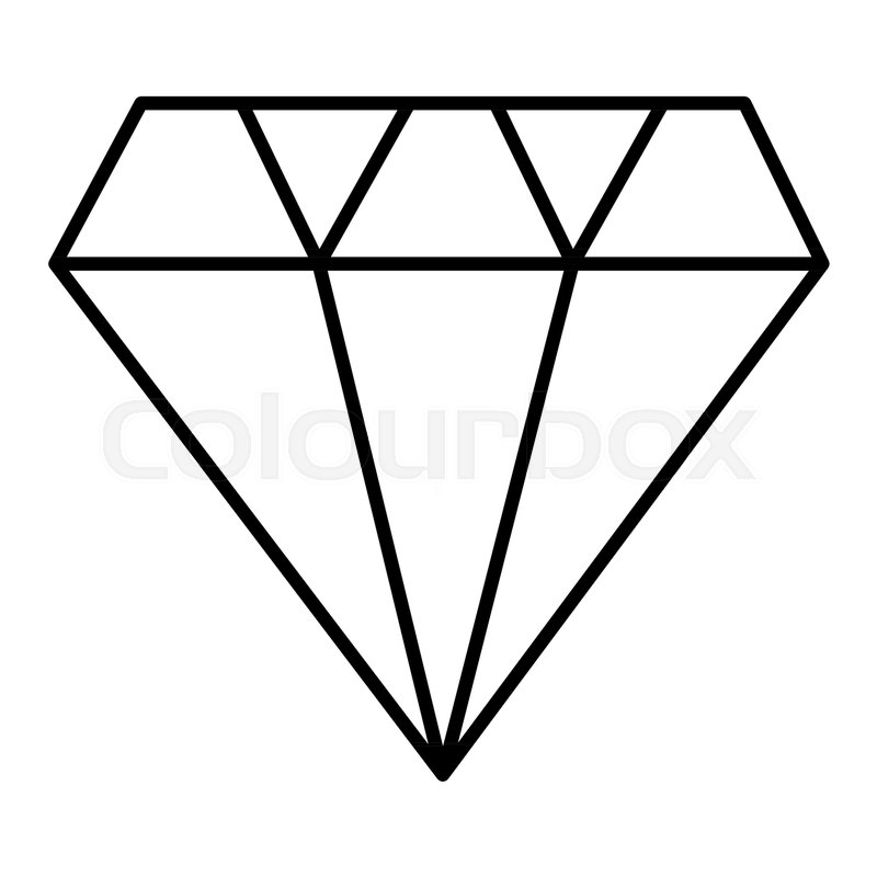 800x800 Diamond Outline Icon, Modern Minimal Stock Vector Colourbox
