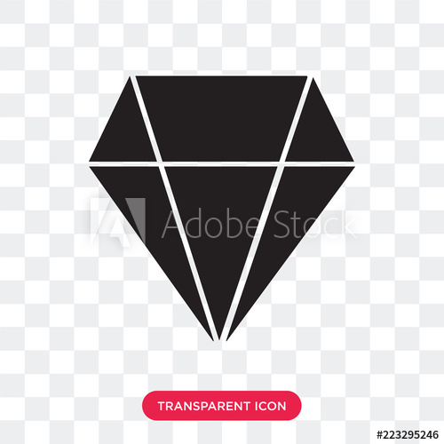 500x500 Diamond Outline Vector Icon Isolated On Transparent Background