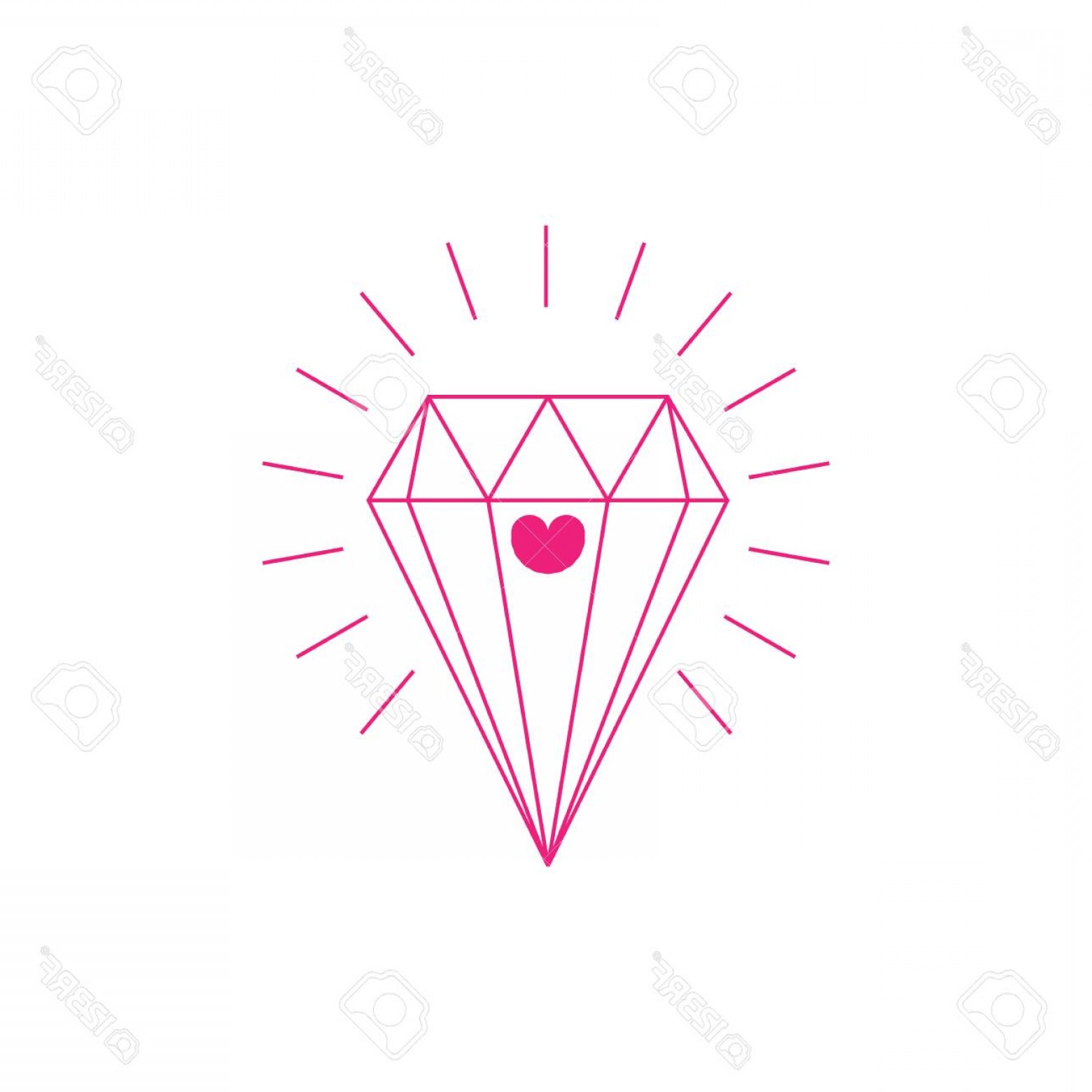 1560x1560 Photostock Vector Shine Love Heart Diamond Outline Logo Vector