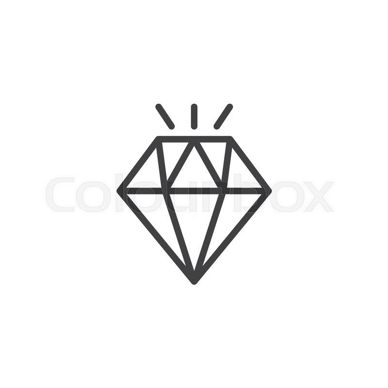 800x800 Shining Diamond Outline Icon Linear Stock Vector Colourbox