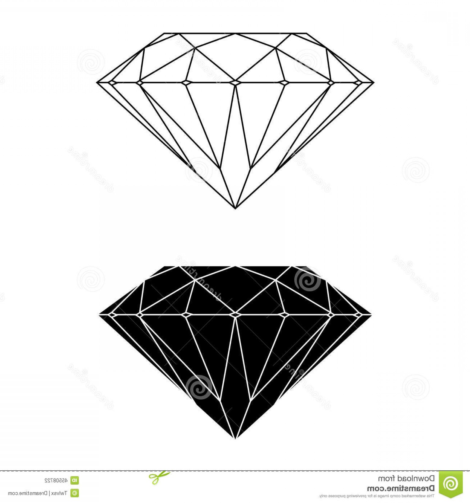 1560x1668 Stock Illustration Diamond Vector Silhouette Simple Outline Image