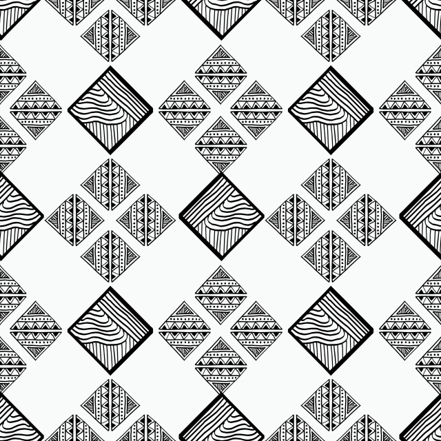 Tribal Diamond Pattern In Black And White, Background, Pattern 640x640 Tribal Diamond Pattern In Black And White, Background, Pattern