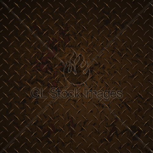 500x500 Diamond Plate Rusty Distressed Corroded Realistic Vector Gl