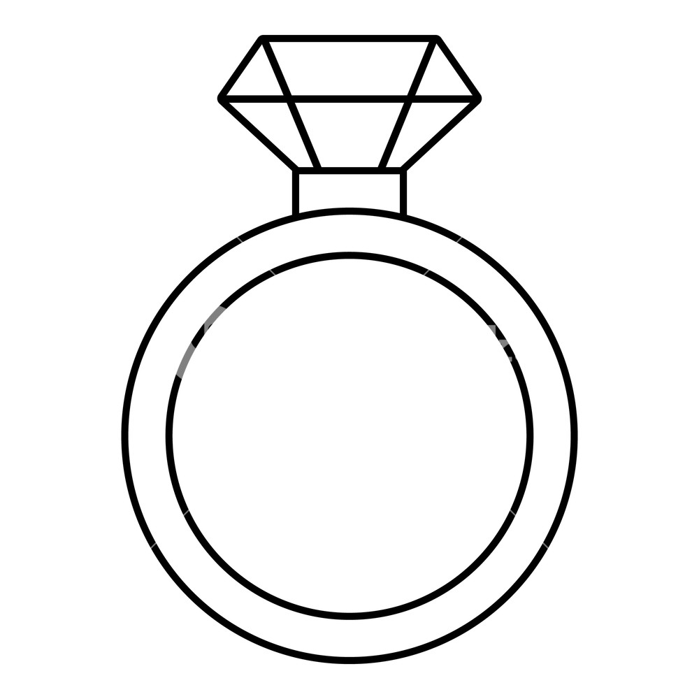 Diamond Engagement Ring Icon Outline Illustration Of Diamond 1000x1000 Diamond Engagement Ring Icon Outline Illustration Of Diamond