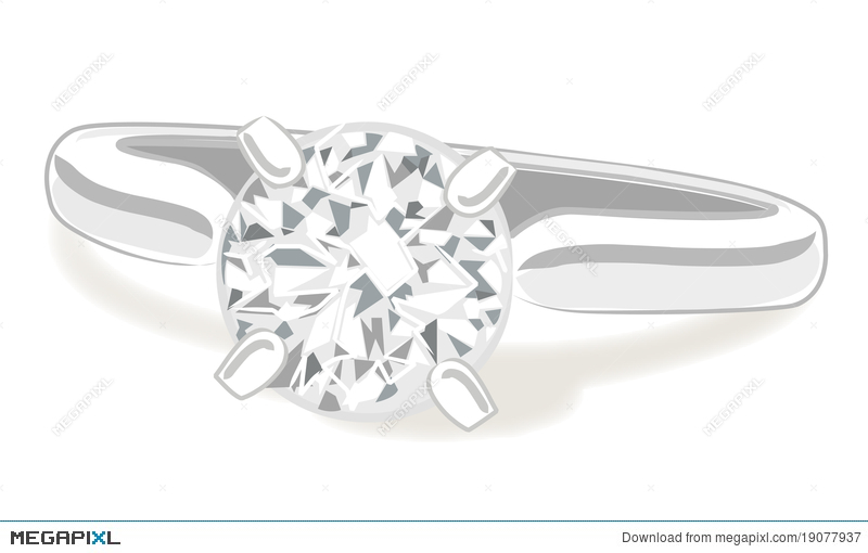 Diamond Engagement Ring Vector Illustration 800x510 Diamond Engagement Ring Vector Illustration