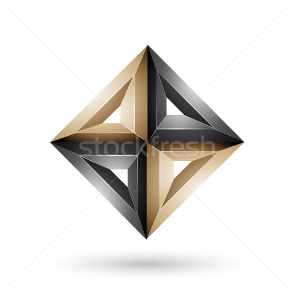 600x600 Beige And Black Geometrical Embossed Diamond Shape Vector Ill