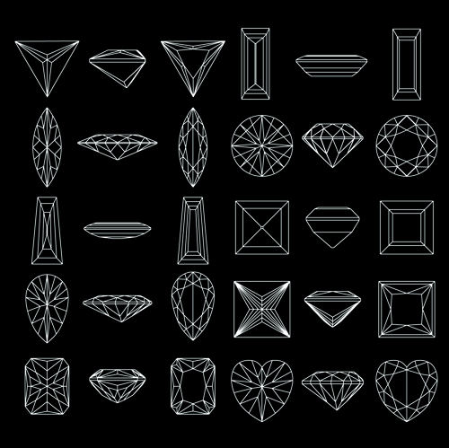 500x499 Diamond Outline Shapes Vector Material Free Download