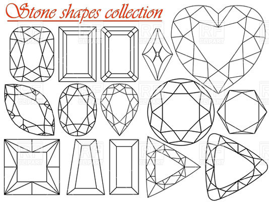 534x400 Diamond Shapes And Facet Styles Collection Vector Image Of Beauty