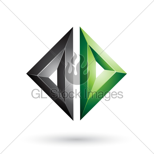 500x500 Black And Green Frame Like Embossed Diamond Shape Vector Gl