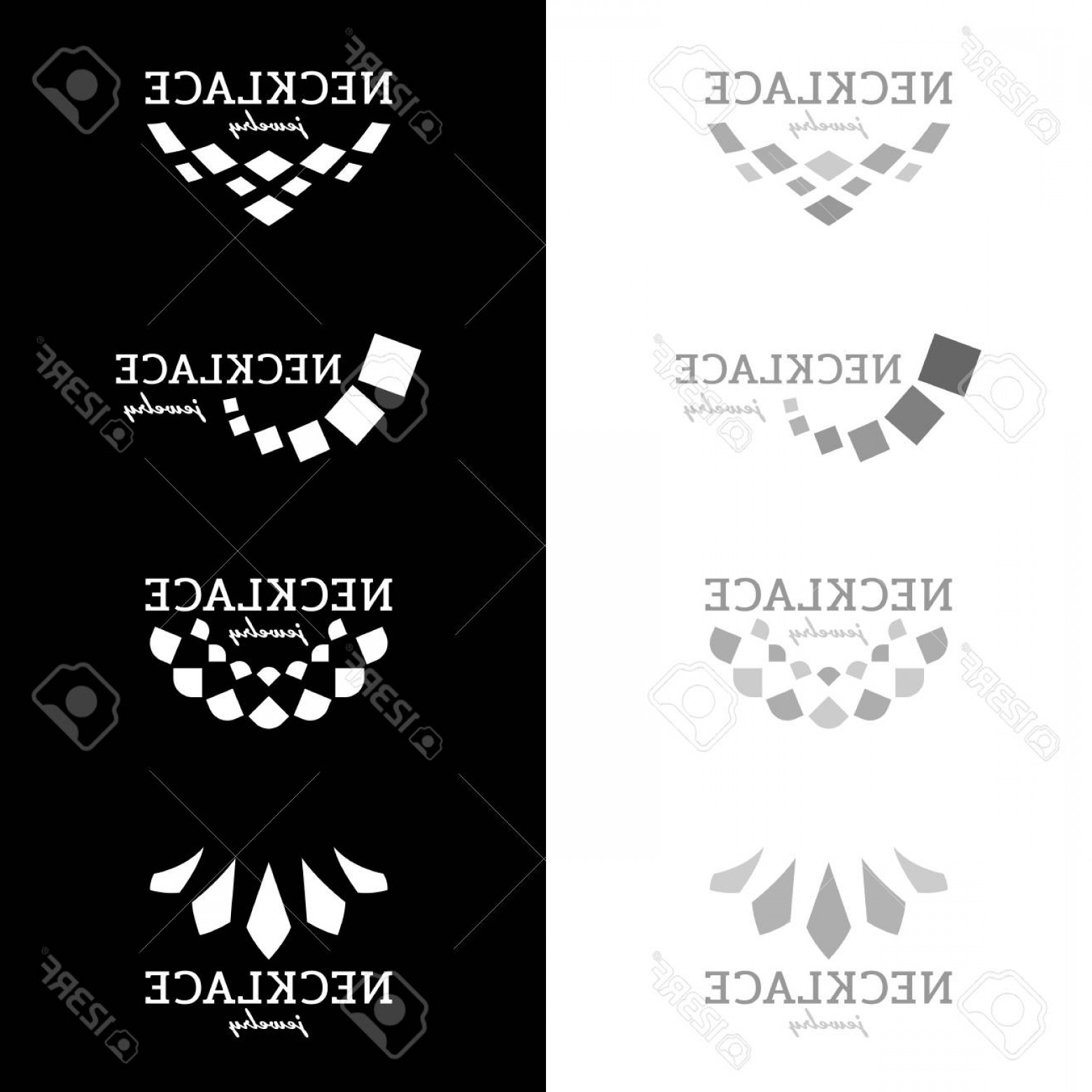 1560x1560 Photostock Vector Necklace Logo With Square Diamond Shape Black