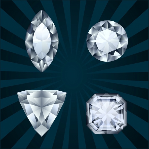 Diamonds In Various Shapes Free Vector In Adobe Illustrator 600x600 Diamonds In Various Shapes Free Vector In Adobe Illustrator