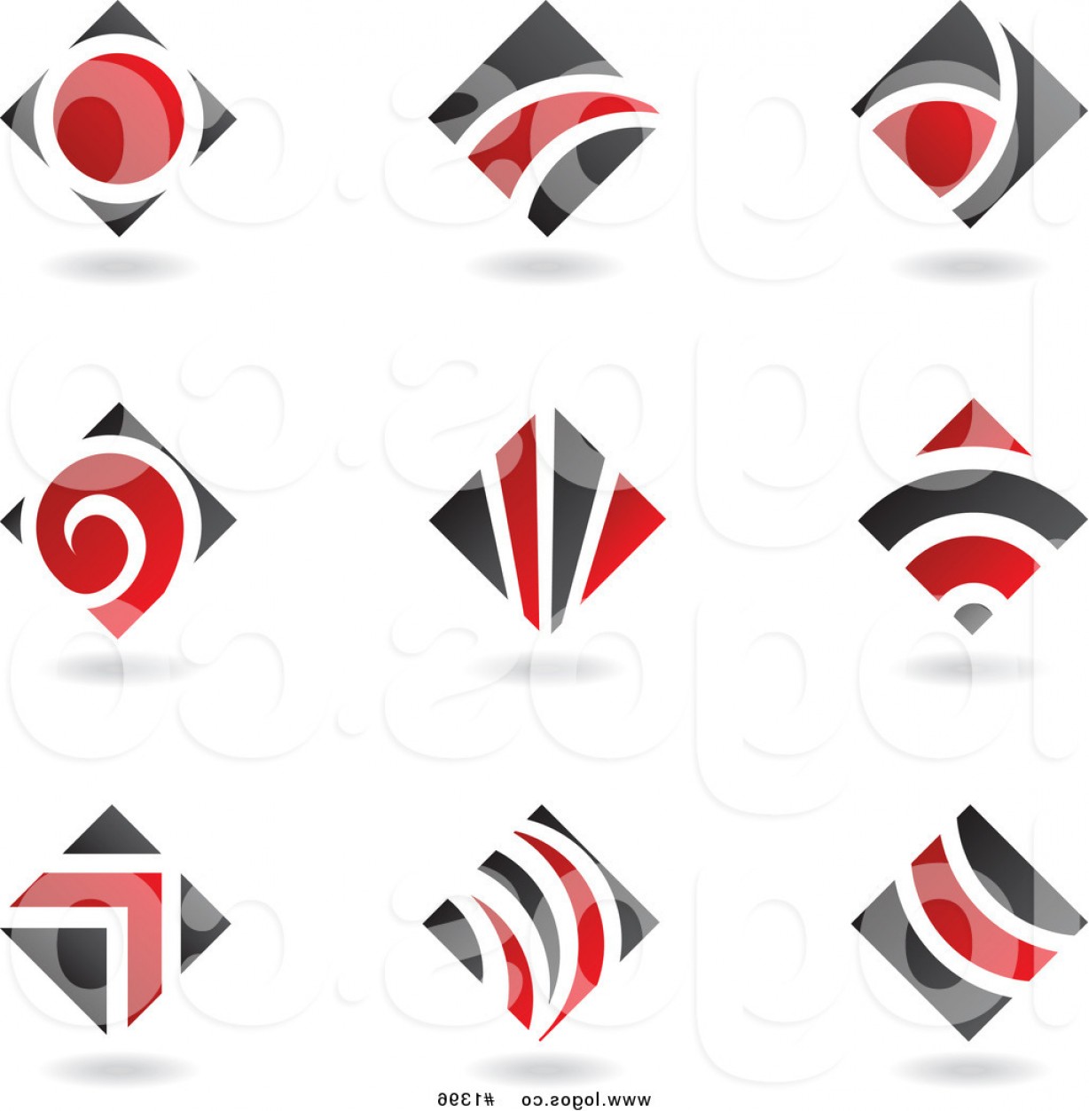 1228x1252 Royalty Free Vector Red And Black Diamond Logos
