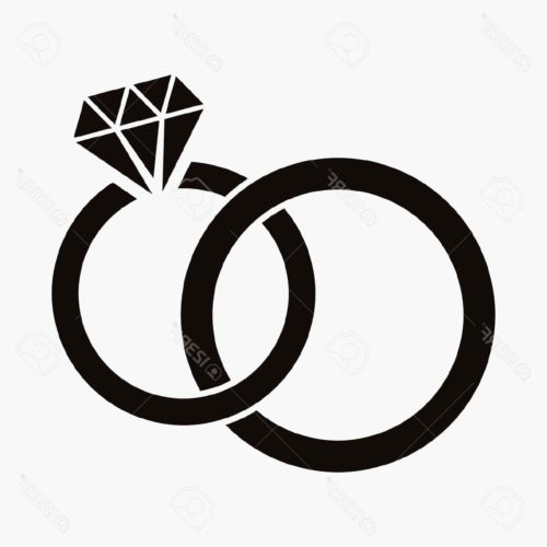 500x500 Wedding Rings Silhouette Vector