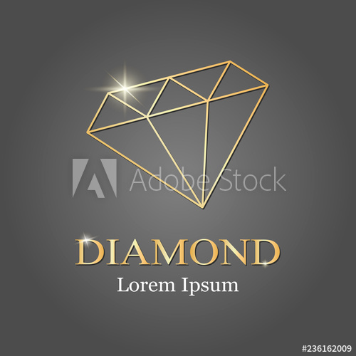 500x500 Gold Diamond Logo Diamond Silhouette Vector Illustration