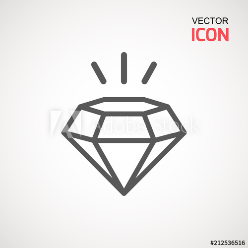 500x500 Diamond Icon Vector Diamond Sign Icon Jewelry Symbol Gem Stone