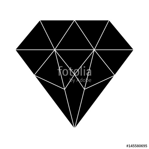 500x500 Diamond Silhouette Icon Symbol Design Vector Illustration