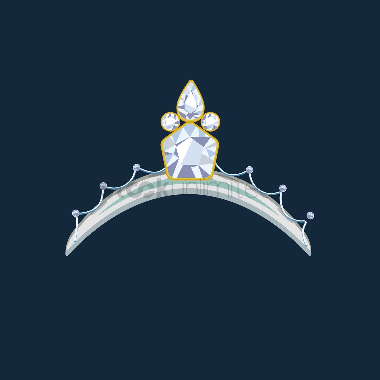 1300x1300 Diamond Tiara Vector Image