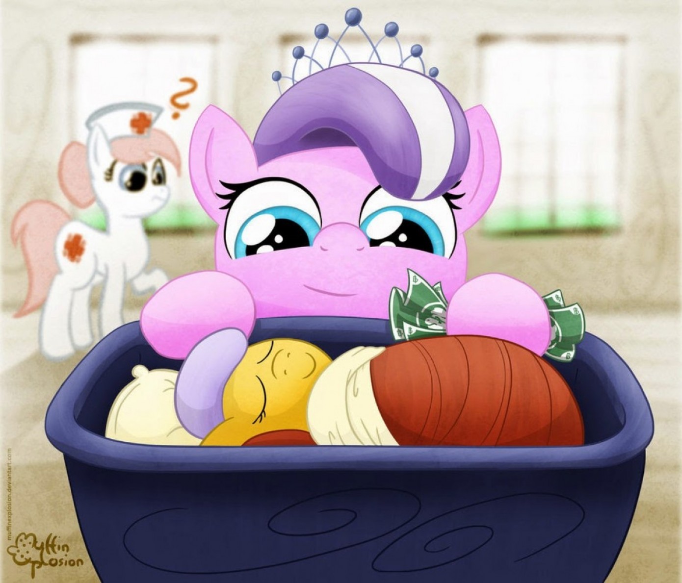 1390x1189 Story Diamond Tiara Buys Little Sister Handandbeak