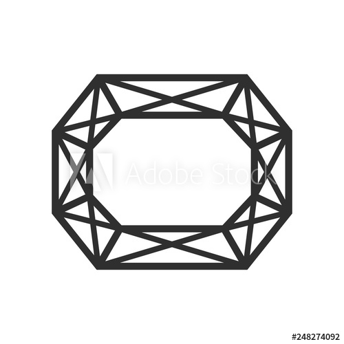 500x500 Diamond Cut Shape, Top View