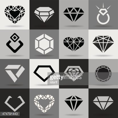 414x414 Diamond Vector Icons Set Premium Clipart