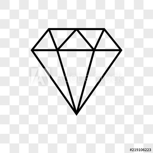 500x500 Diamond Vector Icon On Transparent Background, Diamond Icon