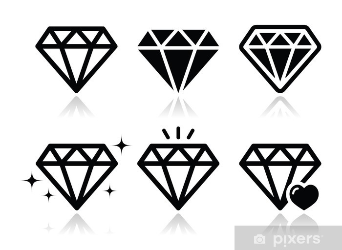 700x512 Diamond Vector Icons Set Wall Mural