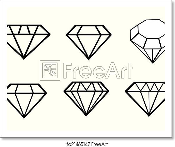 560x470 Free Art Print Of Diamond Vector Icons Set Freeart