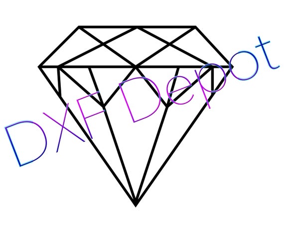 570x456 Diamond Dxf Vector Art Clip Art Png Pdf Etsy