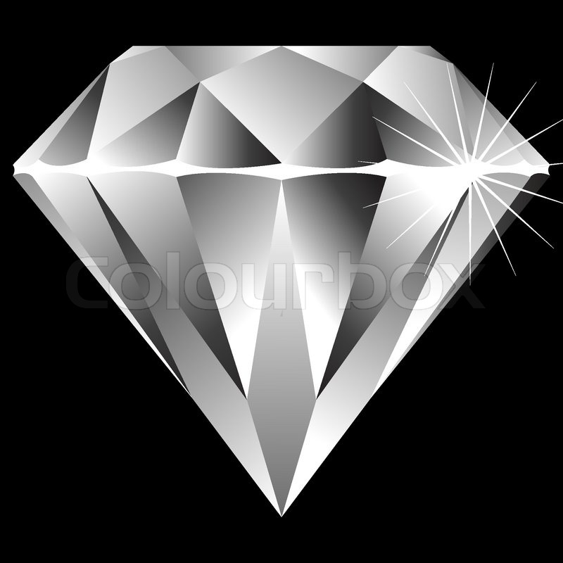 800x800 Diamond Isolated On Black Background, Stock Vector Colourbox