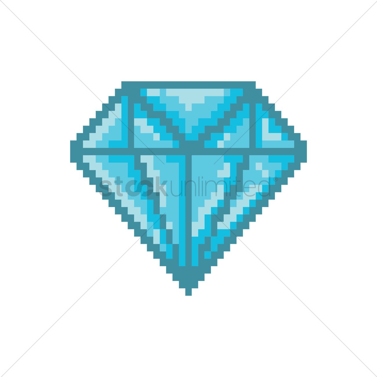 1300x1300 Pixel Art Diamond Vector Image