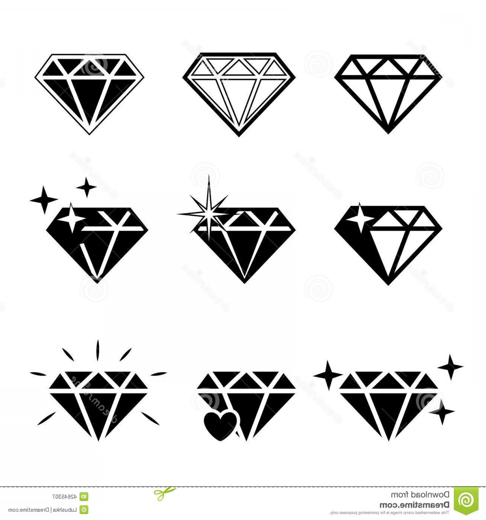 1560x1668 Stock Illustration Diamond Vector Icons Set White Background Image