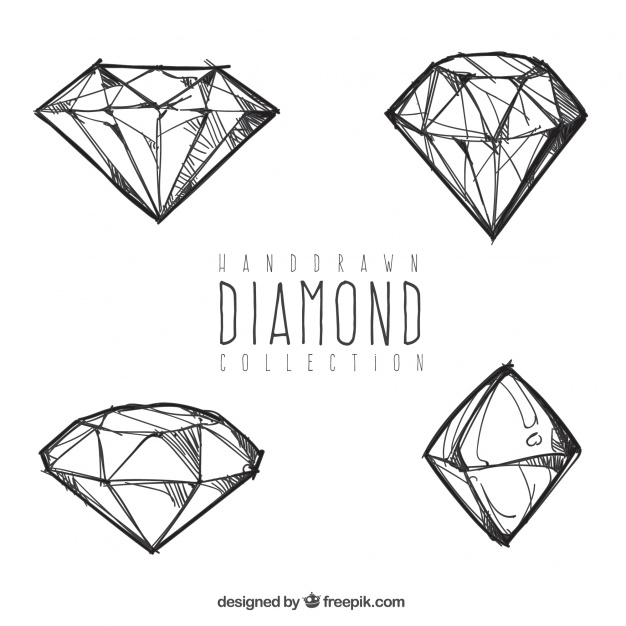 626x626 Four Hand Drawn Diamonds Vector Free Download