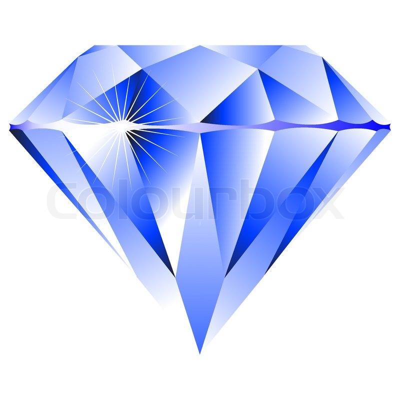 800x800 Blue Diamond Isolated On White Stock Vector Colourbox