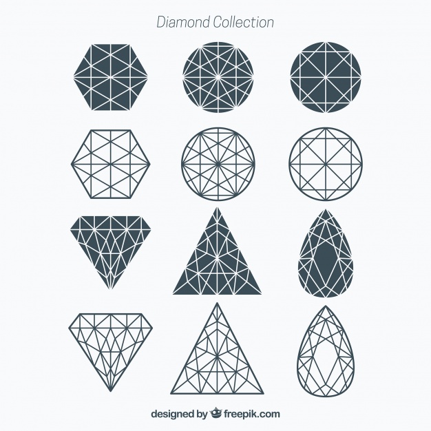 626x626 Geometric Diamond Collection Vector Free Download