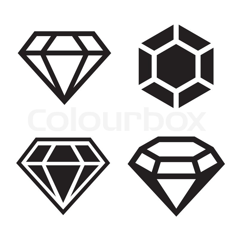 800x800 Diamond Vector Icons Set Stock Vector Colourbox