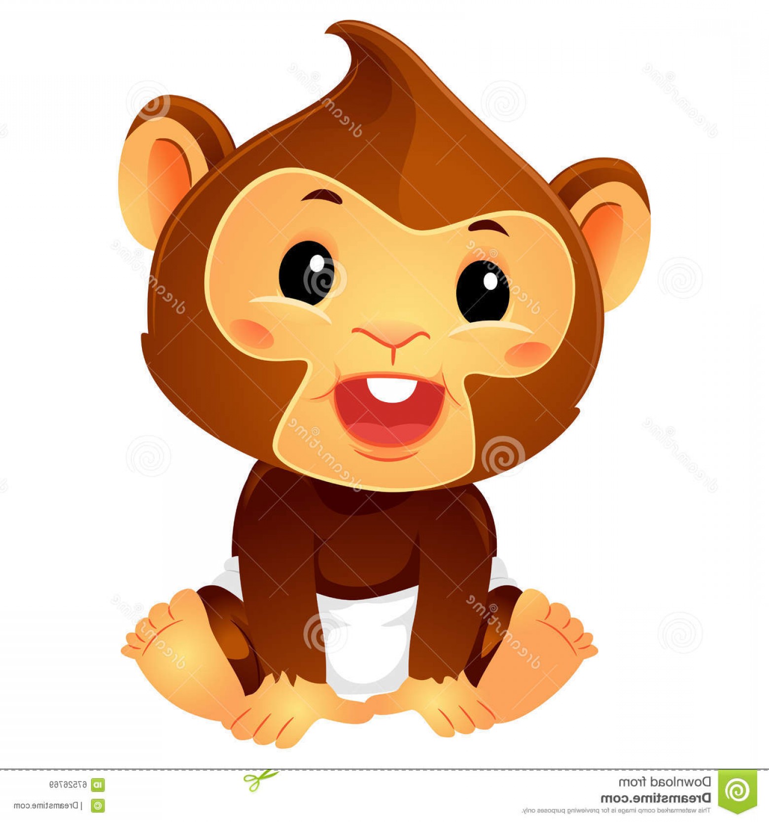 Stock Illustration Illustration Baby Monkey Wearing Diaper Vector 1560x1668 Stock Illustration Illustration Baby Monkey Wearing Diaper Vector