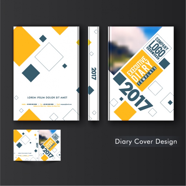 626x626 Diary Cover Template With Geometric Shapes Vector Premium Download