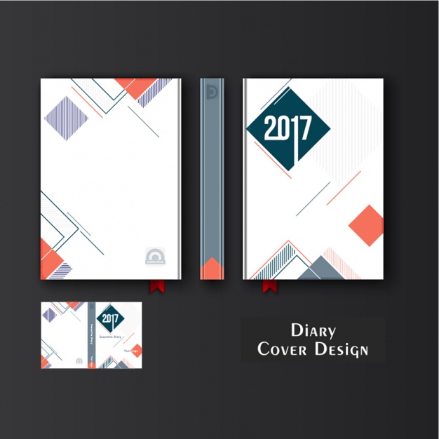626x626 Fantastic Diary Cover With Geometric Shapes Vector Premium Download