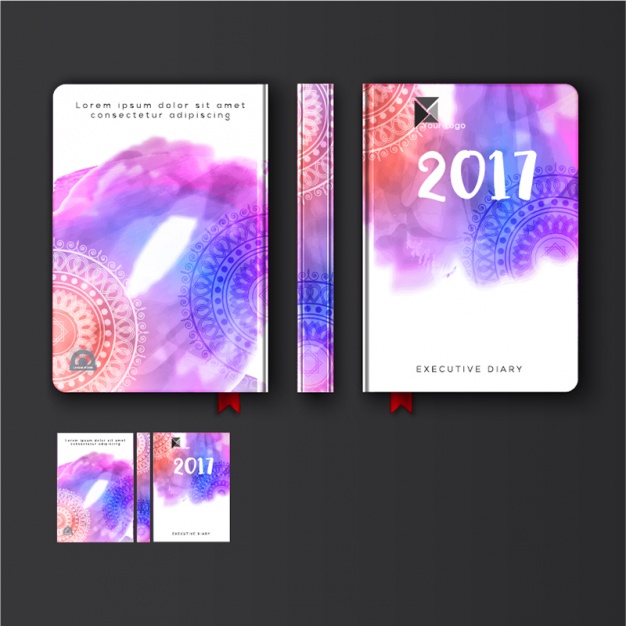 626x626 Colorful Diary Cover With Decorative Mandalas Vector Premium