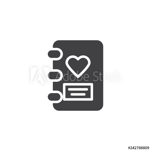 Love Diary Vector Icon Filled Flat Sign For Mobile Concept 500x500 Love Diary Vector Icon Filled Flat Sign For Mobile Concept