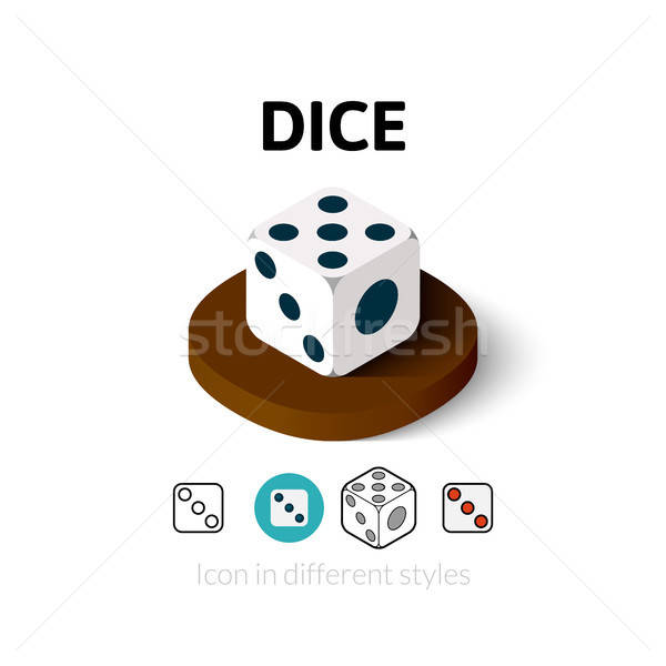 600x600 Dice Icon In Different Style Vector Illustration Sidmay