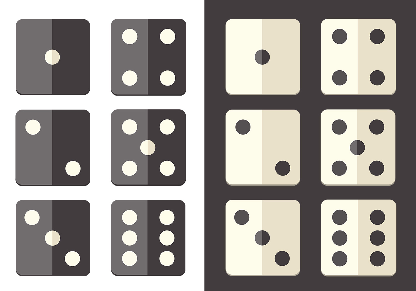 1400x980 Flat Dice Icon Vector Pack